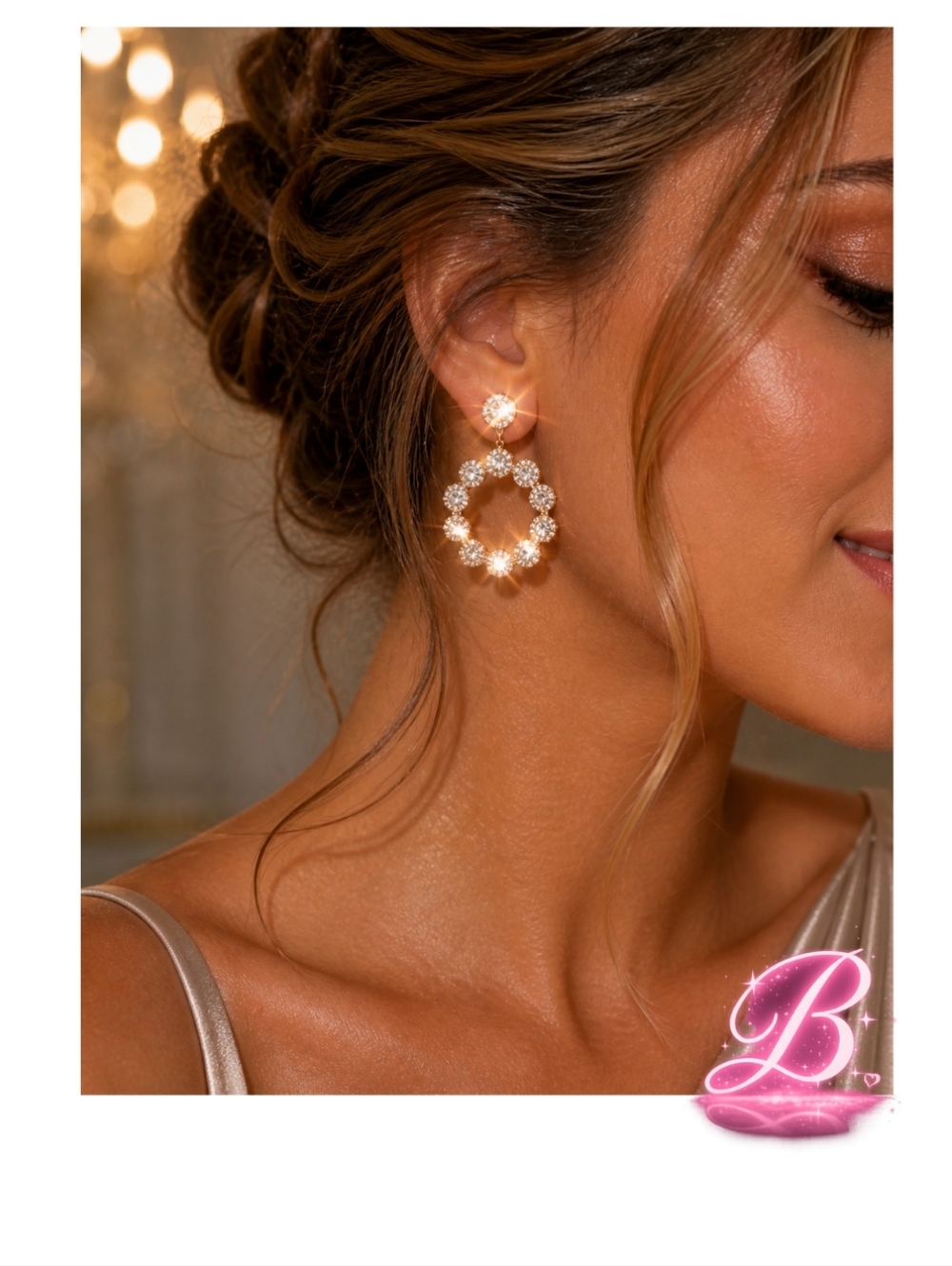 Elegant NOir Crystal Drop Earrings - NIB